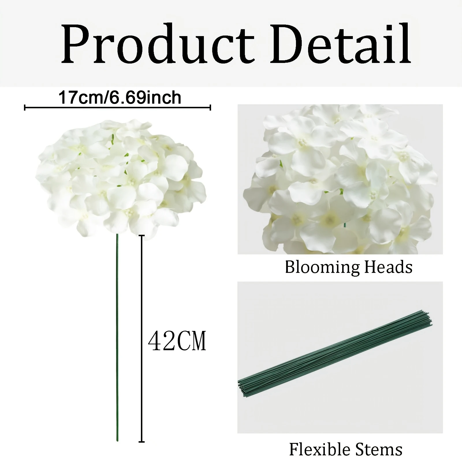 10 Stück Hortensien-Kunstblumenstrauß, 40 cm, künstliche Blumen für Zuhause, Raumdekoration, Garten, Hochzeitsdekoration, Tafelaufsatz, Ornament – Detail 2