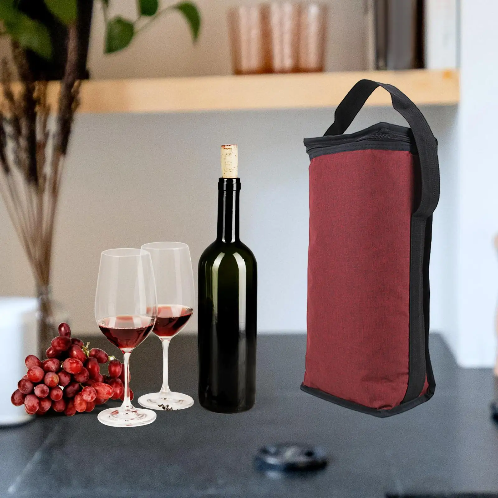 2 Bottle Wine Totes Bag Leakproof Keeps Wine Ice Cold Thermal Wine Carrier Wine Bag for Outdoor Sports Party Travel Picnic Beach