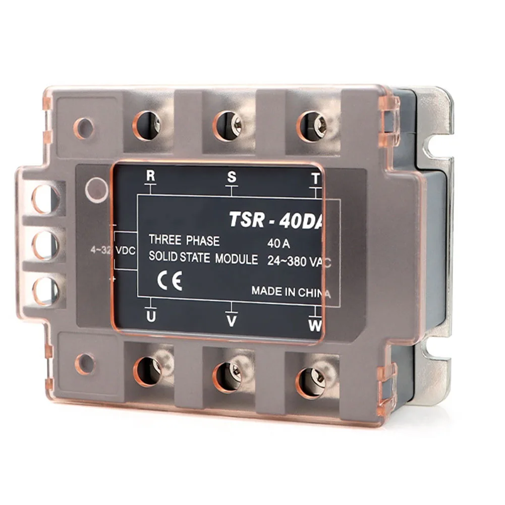 

TSR-40DA Three-Phase Solid State Relay Module AC380V 40A SSR DC Control AC Electrical Testing Equipment Tools Accessories