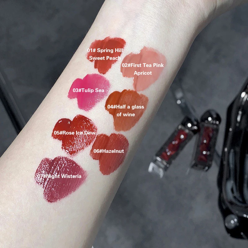 Brillo de labios naranja brillante al agua, barras de labios líquidas de gelatina de espejo rojo, hidratante transparente, tinte de labios duradero, cosméticos para manchas