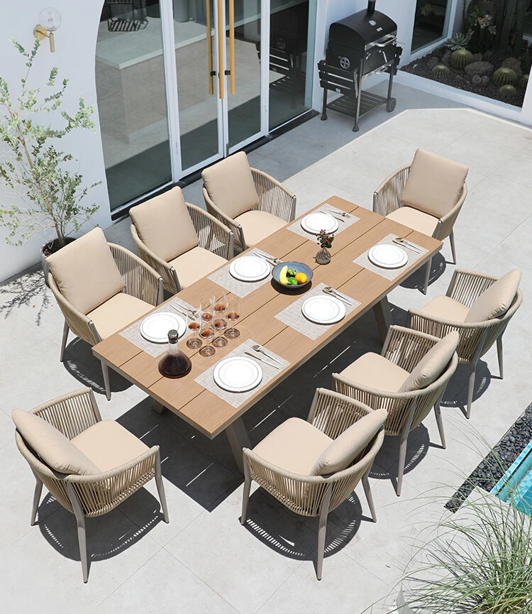 Outdoor courtyard outdoor waterproof rattan table and chair combination