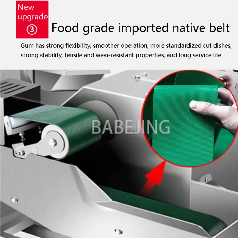 قطاعة الخضراوات الأوتوماتيكية الصغيرة التجارية من BABEJING، متعددة الوظائف، آلة تقطيع البصل والبطاطس والخيار