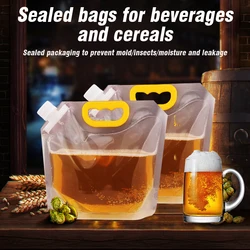 Transparent Spout Beverage Bag Reusable For Outdoor Travel Grain Storage Portable Ic Spout Pouches For Party Fruit Juice Beer