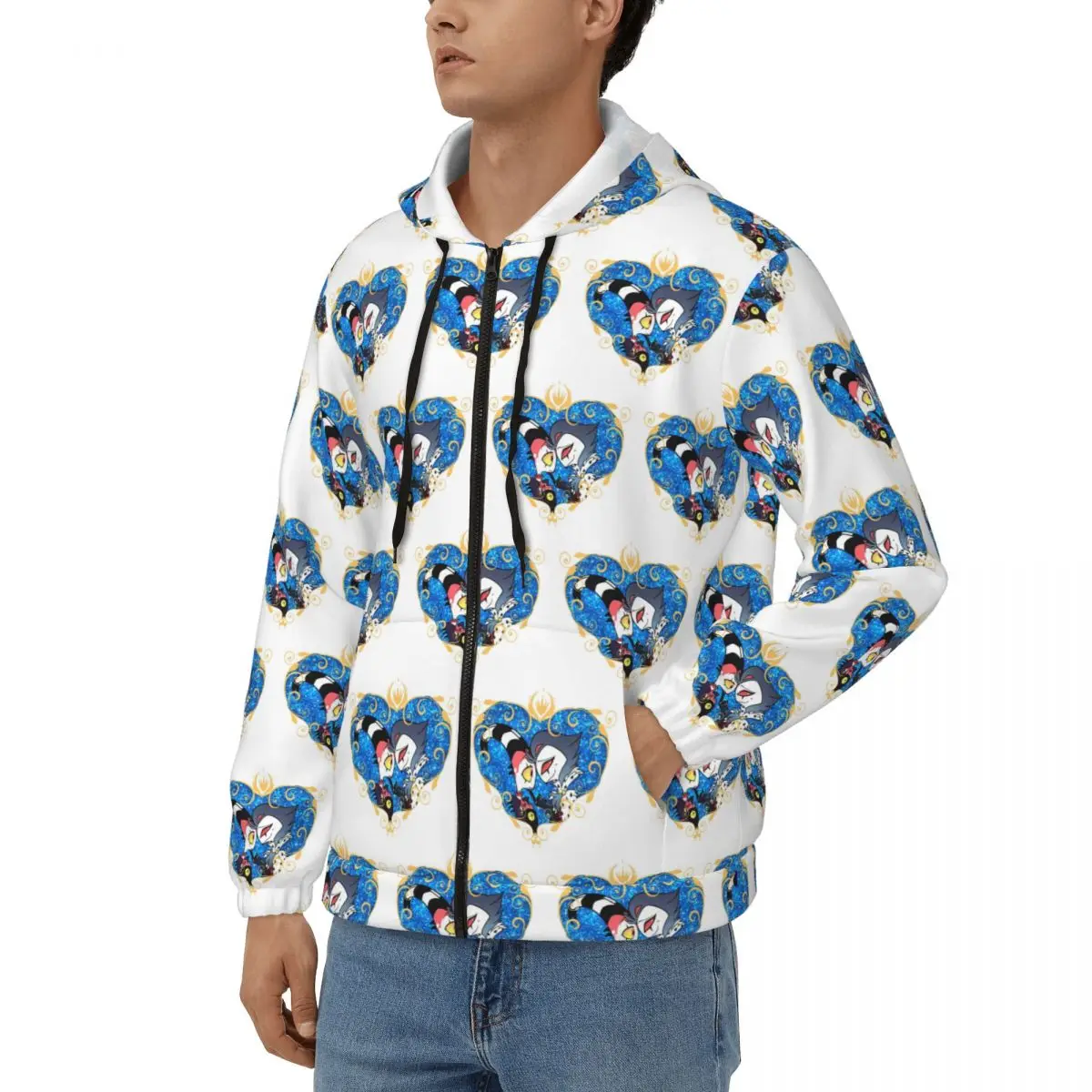 Helluva Boss Stolas And Blitzo Heart Frame Zipper Hoodie Pullover Autumn Winter Men's Women's Sweatshirt Long Sleeve Tops