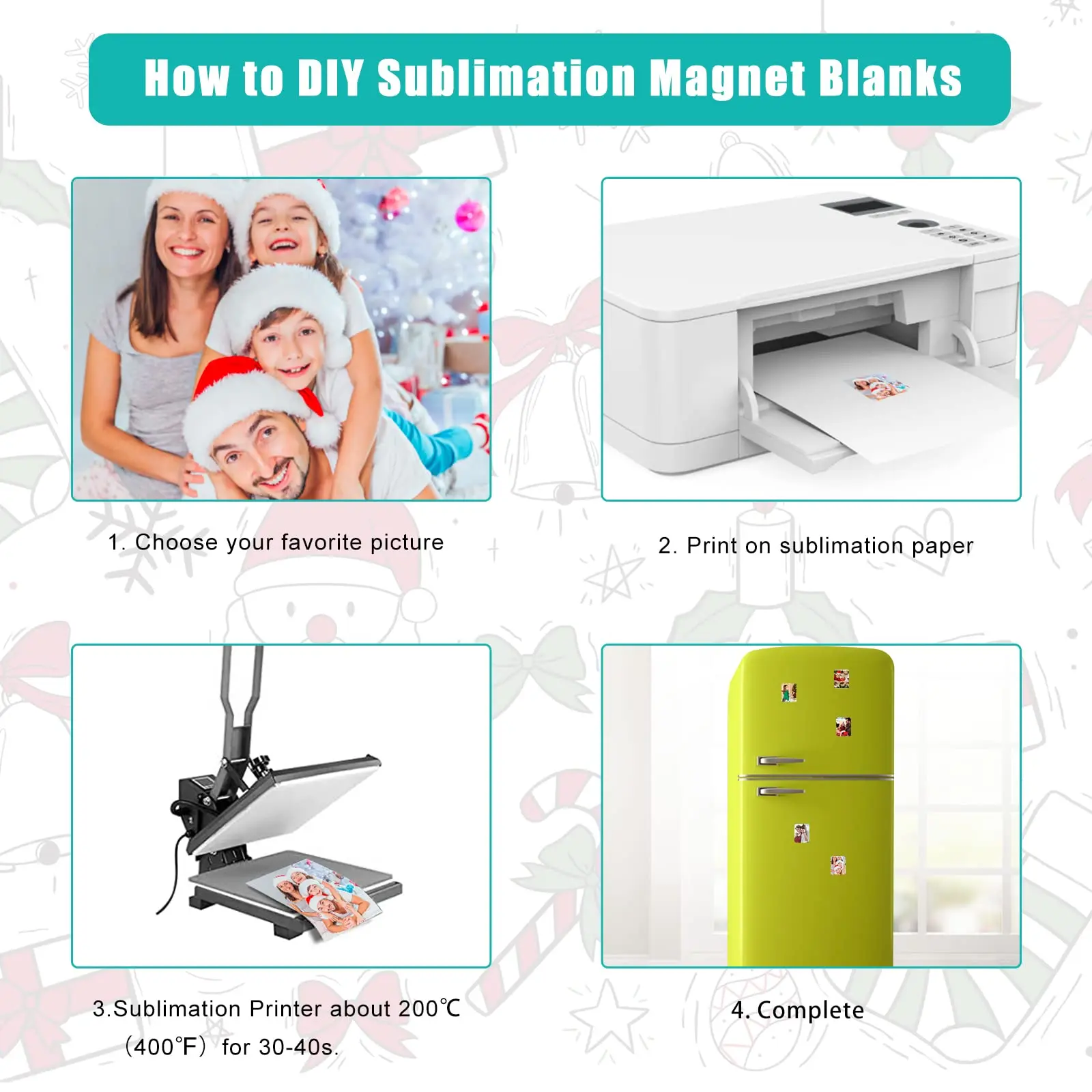 30Pcs/Set Sublimation Magnet Blanks Personalized Fridge Magnet Refrigerator Magnets For Sublimation Blanks Kitchen Office Decor
