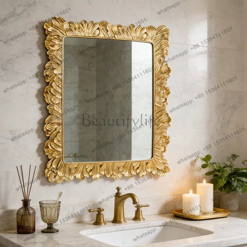 

French bathroom retro old vanity mirror toilet makeup fireplace decorative mirror