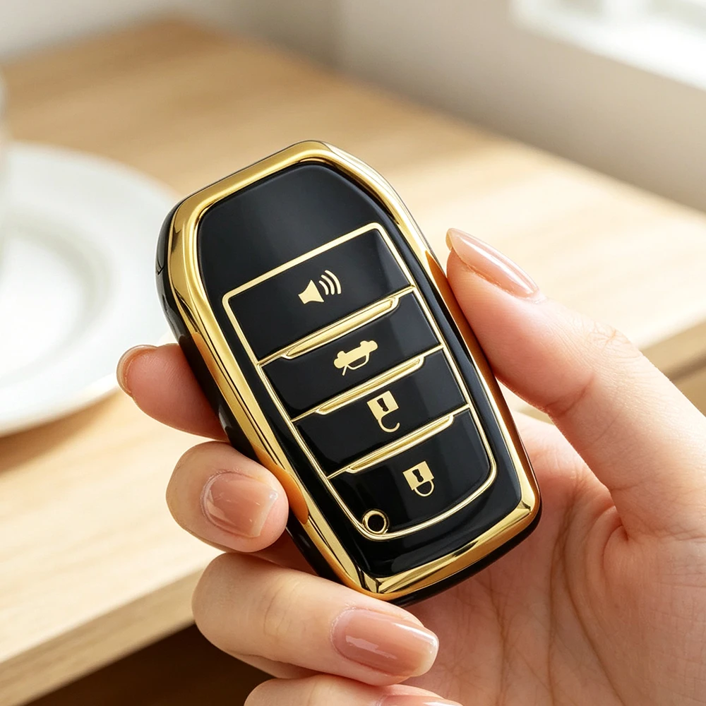 Car Key Fob Cover Case for Toyota RAV4 XSE Prime Land Cruiser Hilux Alphard Vios Tacoma Fortuner Corolla Venza Grand Highlander