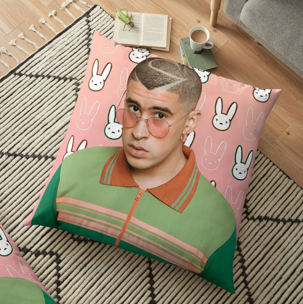 Bad Bunny Rose Gold Pattern Cushion Cover Throw Pillow Case Home Decor High Quality