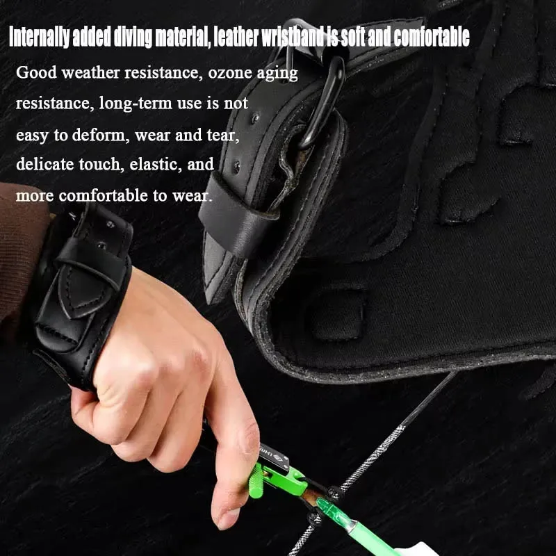 Archery Wristband Release Aid Compound Bow Shooting Thumb Trigger Caliper Release Adjustable Sensitivity For Hunting Accessories