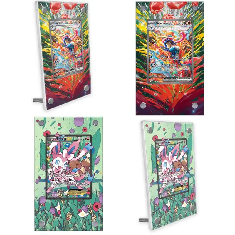 

Художественный дисплей для карточек Greninja Ptcg Sylveon Mismagius Mew, витрина для коллекционных карточек, аниме, акриловый защитный чехол