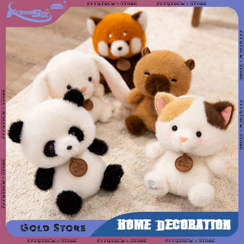 

Kawaii Plush Dolls Red Panda Fox Sloth Cat Dolls Cartoon Sitting Animals Desktop Ornament Holiday Gifts Toys Home Decoration