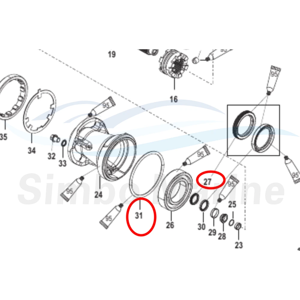 Mercury Marine Lower Unit Seal kit Oil Seal 4-STROKE 135/175 HP 150HP EFI pro 26-888483 896600 8M0204700