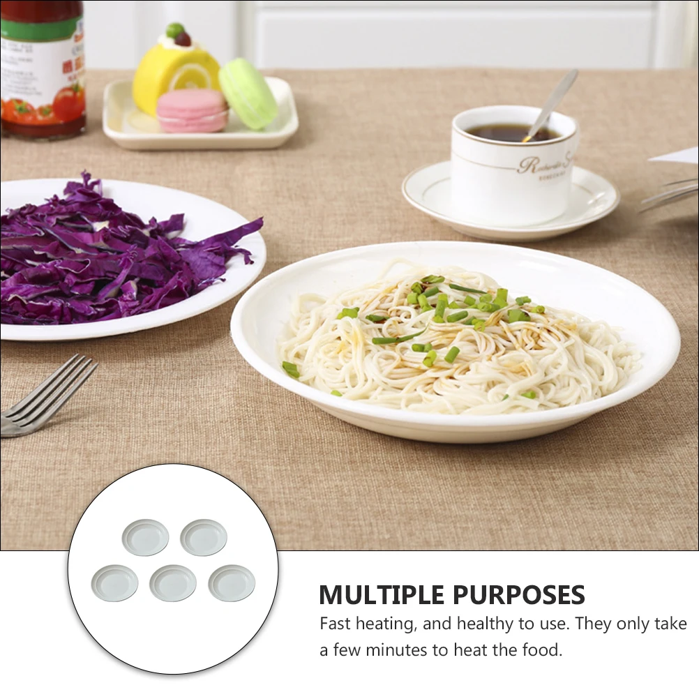 

5Pcs Microwave Oven Plates Heat Resistant Sturdy Microwave Heating Tray Steamed Fish Dumpling Plate Household Use