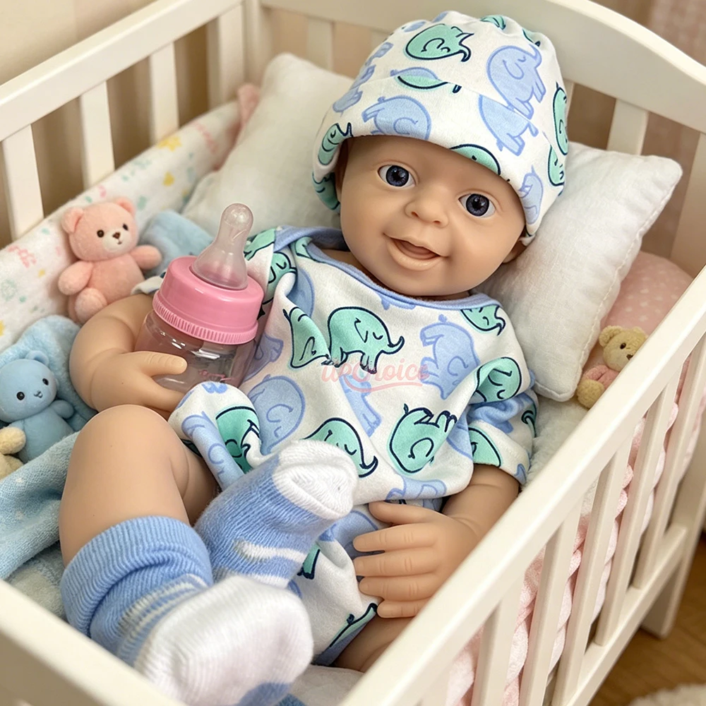 

Washable 45cm Realistic Full Soft Silicone Reborn Baby Boy Lifelike 3D Painted Rebirth Doll For Parents Nursery Babycare Gift