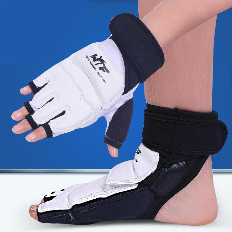 Taekwondo Gloves Foot Cover Children Taekwondo Hand Guard Foot Back Half Finger Sanda Karate Boxing Gloves Half Finger