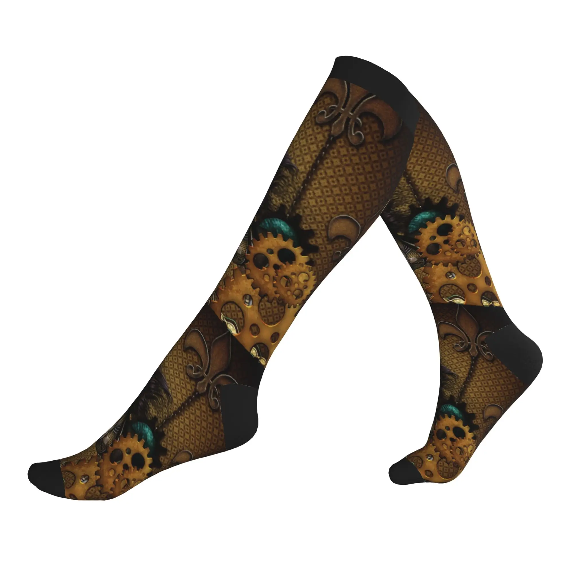 Fashion Steampunk Socks Men Women Warm 3D Printed Awesome Steampunk Horse Sports Basketball Sports Compression Socks
