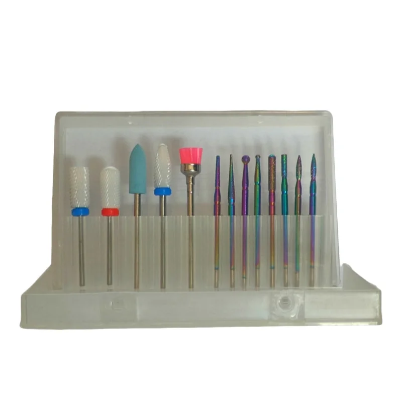13-teiliges Fräser-Set für Nagellackkopf, verwendet für die Nagelschönheit, Entgratungsgel für abgestorbene Haut, Zubehör für automatische Poliermaschinen