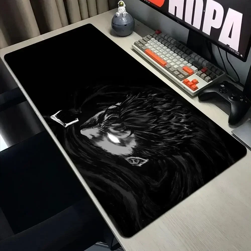 Japanese Anime Black Oni Mouse Pad Game Mini PC Desk Mat Non-Slip Rubber Laptop Playmat for Office Gaming Accessories for Gamer