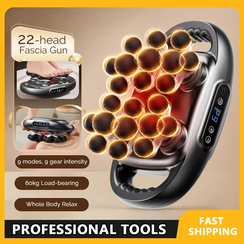 

22-Head High-Frequency Vibration Fascia Gun Body Massage Tool for Back Waist Neck And Shoulder Muscle Relief Masajeador
