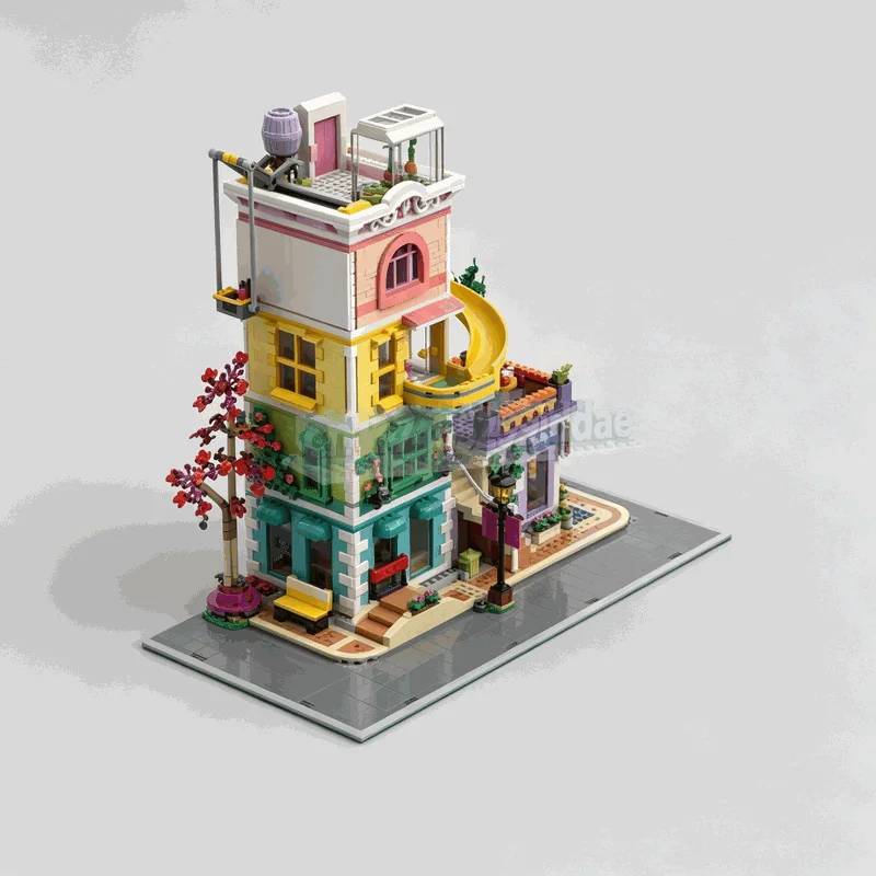 3007PCS Vibrant Modular Town Building MOC Model DIY Assembled Building Bricks Urban Community Villa With Indoor Kitchen Toy Gift