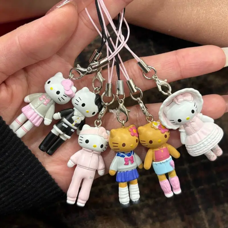 Kawaii Cartoon Schwarze Hello Kitty Langbeinige Handyhülle Schlüsselanhänger Kreative CCD-Kamera Anhänger Reißverschluss Zubehör Geburtstagsgeschenk