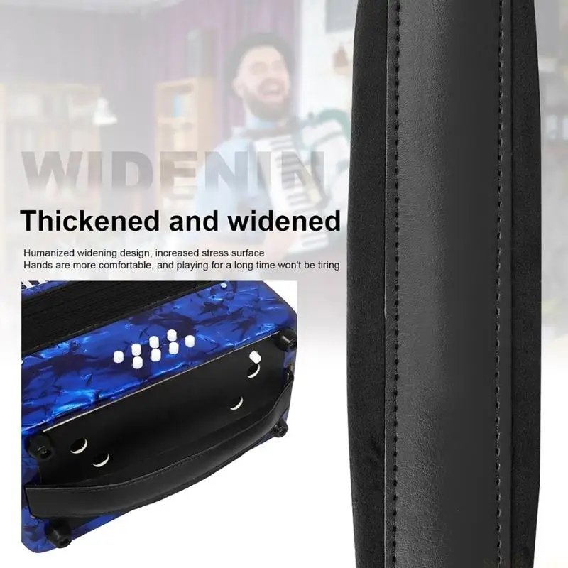 

U2JB 1 Pair Premium Leather Bass Strap Accordion Soft Strap Comfortable and Handmade Wrist Support Suitable for Musicians