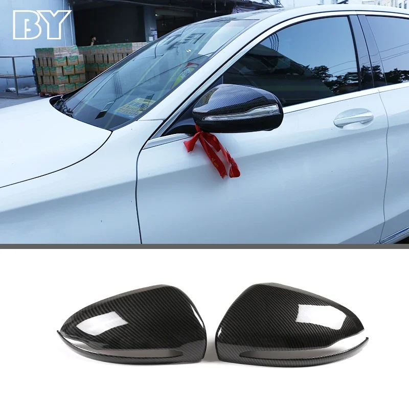 ABS Car Rearview Mirror Cover Trim Accessories For RHD and LHD For Mercedes Benz C W205 E W213 GLC-Class X253 S Class W222 2Pcs