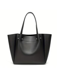 Largecapacity Pleated Tote Bag Shopping Bag 2024 New Portable Handbag Advanced New Pu Leather One-Shoulder Tote Handbag
