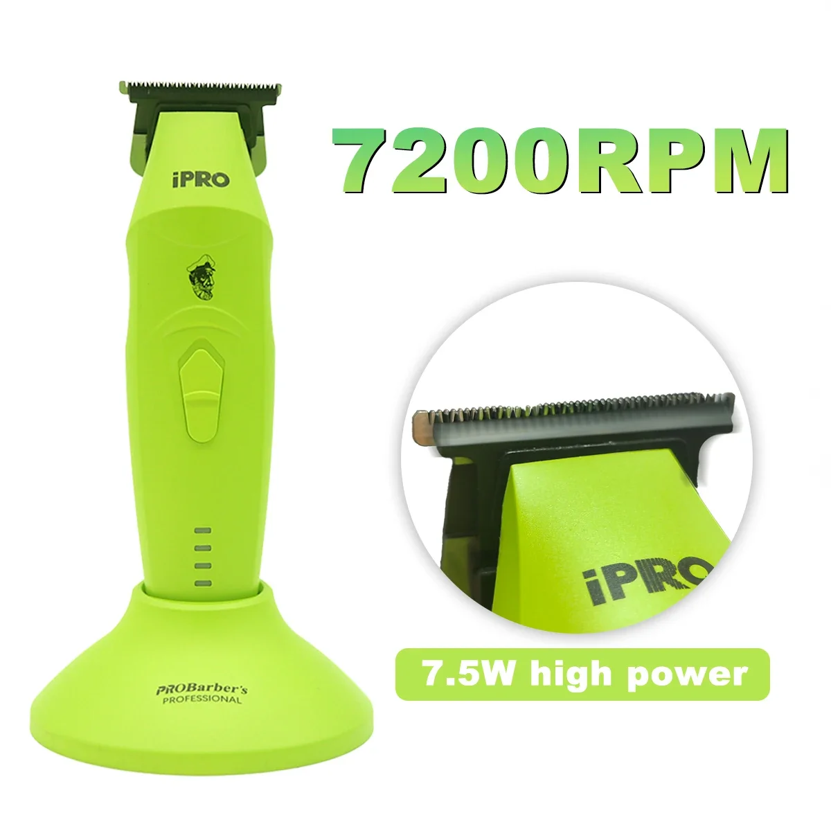 Trimmer for Men Salon Grade DLC Blade T-Blade Zero Gapped 7200RPM 7.5W with Base Charger Professional Hair Cutting Machine