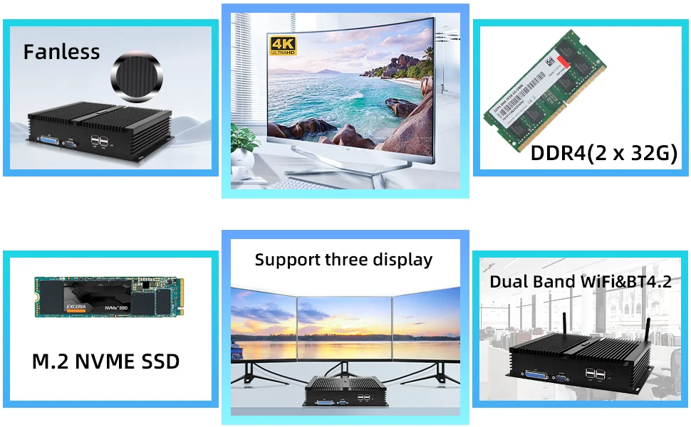 Hystou 8. Prozessor Lüfterloser Mini-PC Intel Core I5-8250U Ddr4 Windows 10/11 Pfsense USB HDMI Industriecomputer Günstiger Mini-PC