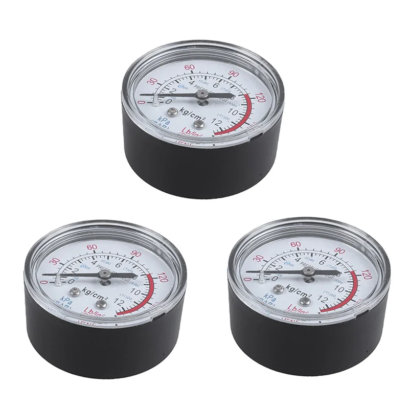 AS95-3X Круглый 0-180 фунтов на квадратный дюйм, диаметр 13 мм, 1/4BSP, воздушный манометр компаратора, черный