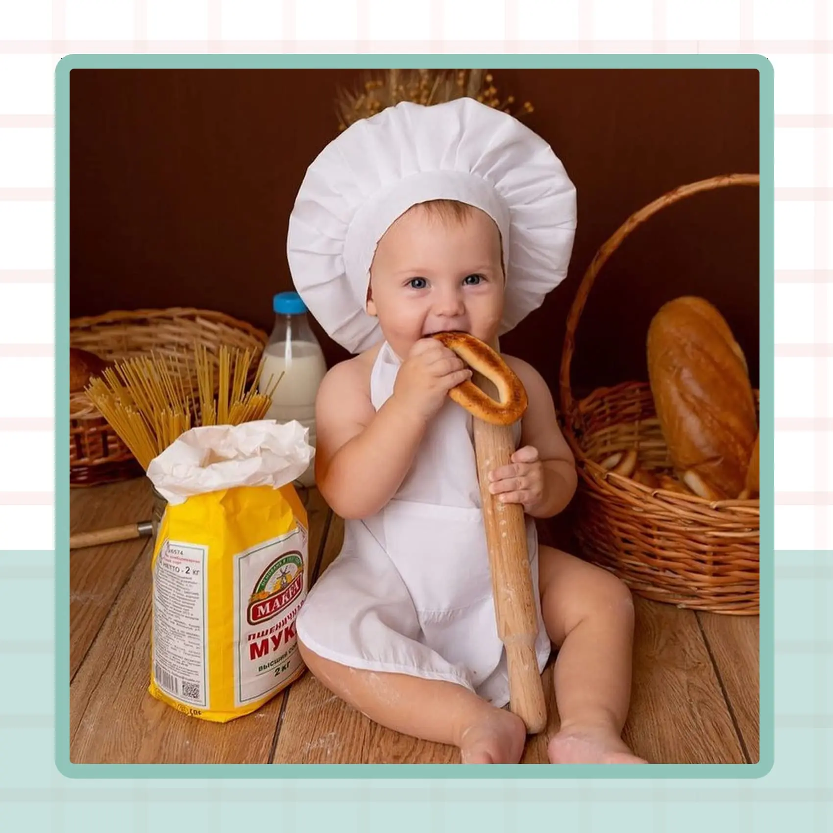Baby Photography Cosplay Costumes Chef Apron Hat for Kids Costumes Chef Baby Cook Costume Baby Photography Prop 2pcs/s