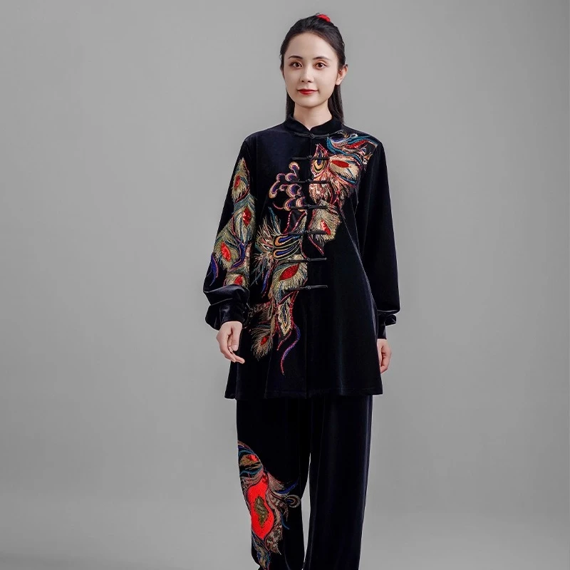 Kun Master Thicken Velvet Taichi Uniform Winter Martial Arts Suit Kung Fu Clothes Taiji Unisex