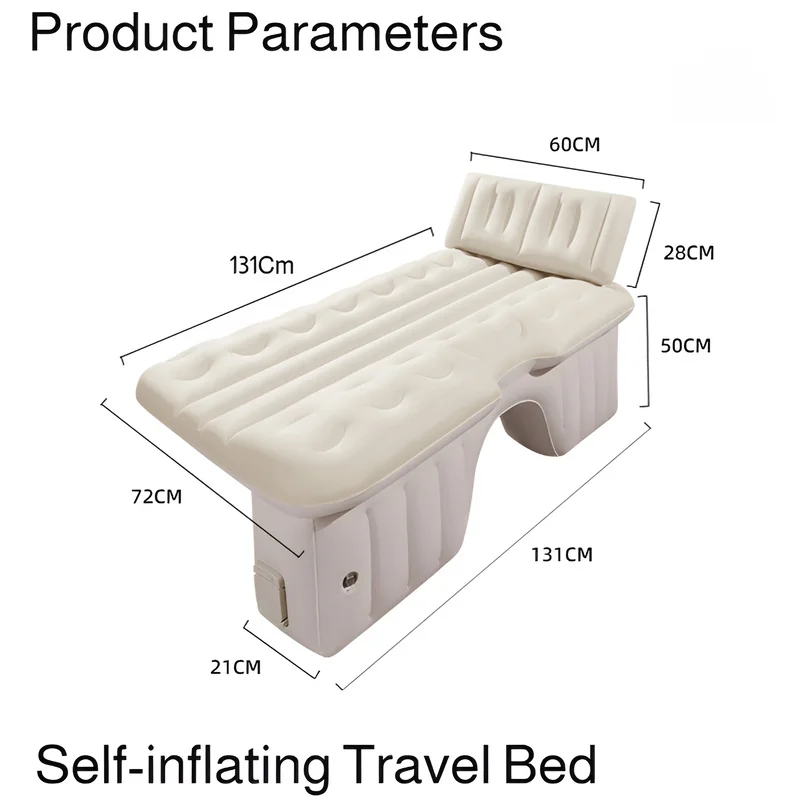 Car Back Electric Inflatable Bed One-touch Inflatable Thick Air Cushion Portable Sleeping Mattress Pad Suitable for Travel