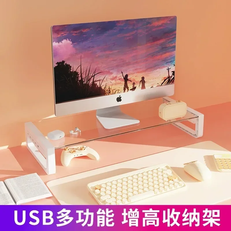 Glas-Laptop-Ständer, Metall-Computerhalterung, Notebook-Halter für MacBook Air Pro – Computer-Ständer-Zubehör