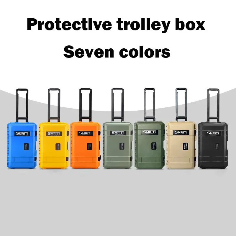 Portable Pull Rod Tool Case Large Waterproof Hard Plastic Tool Box Storage System Professional Hardware Tools Case Accessories