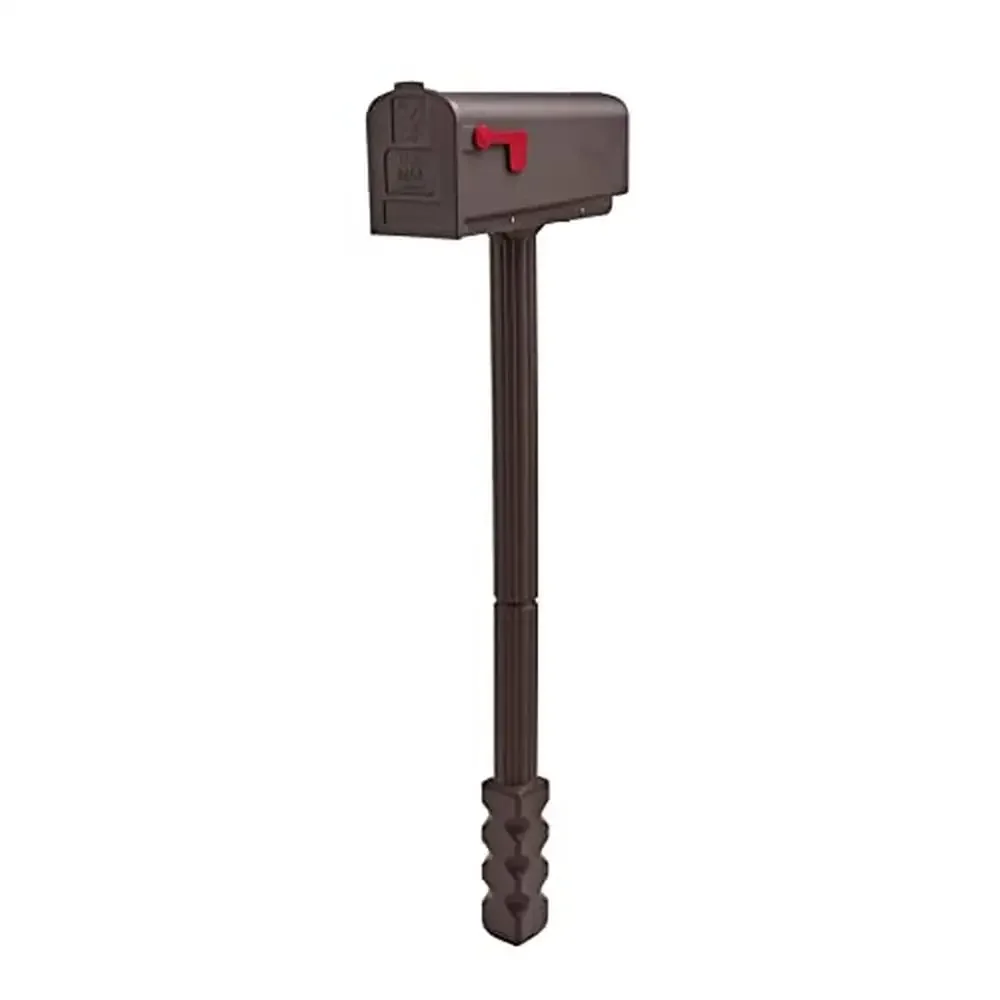 

Durable Plastic Mailbox Post Kit Medium Capacity Mocha USA-Made Easy Install