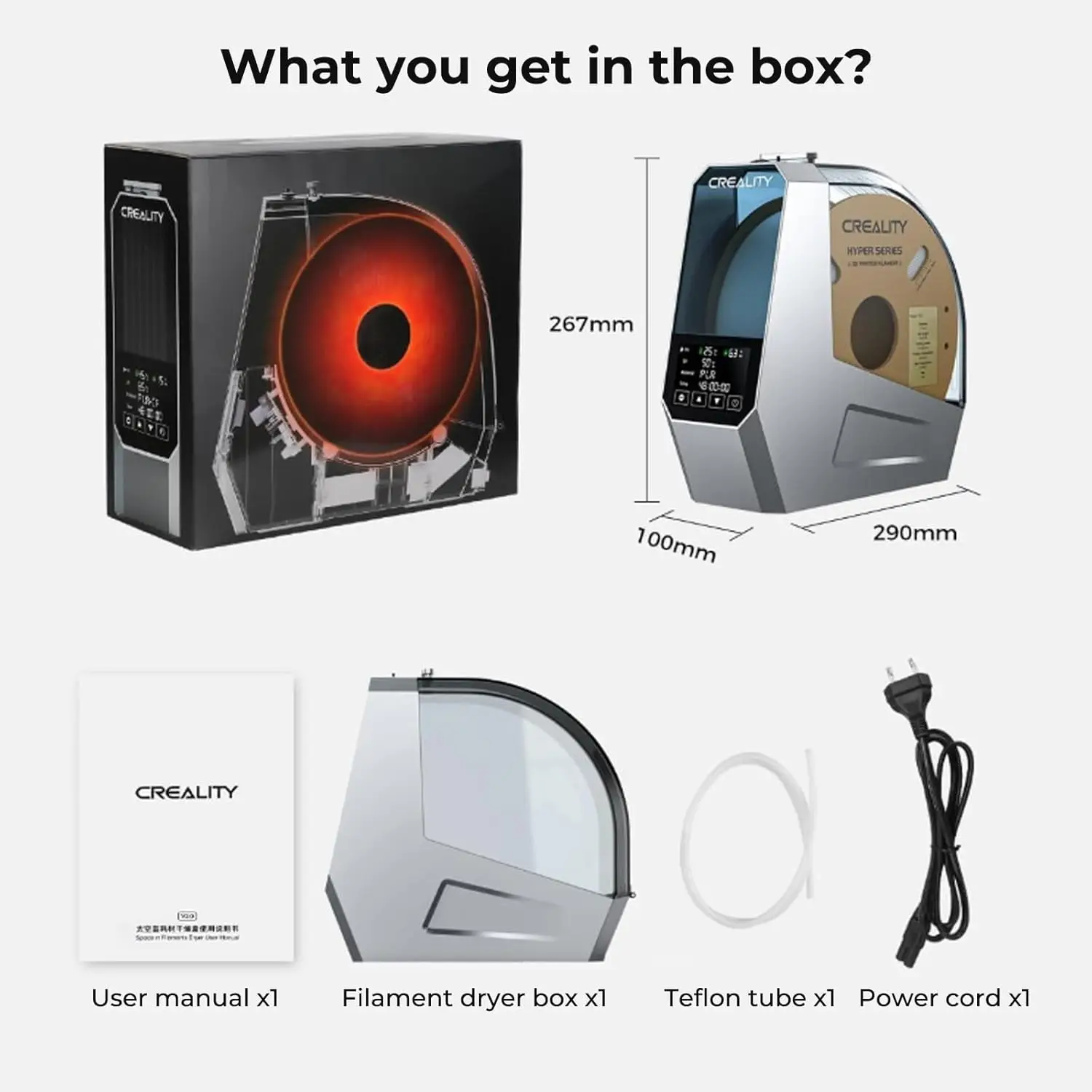 جديد Creality Space Pi صندوق مجفف خيوط ترقية خيوط تخزين ديهيدراتور 1 كجم طابعة ثلاثية الأبعاد صندوق مجفف خيوط تخزين حامل