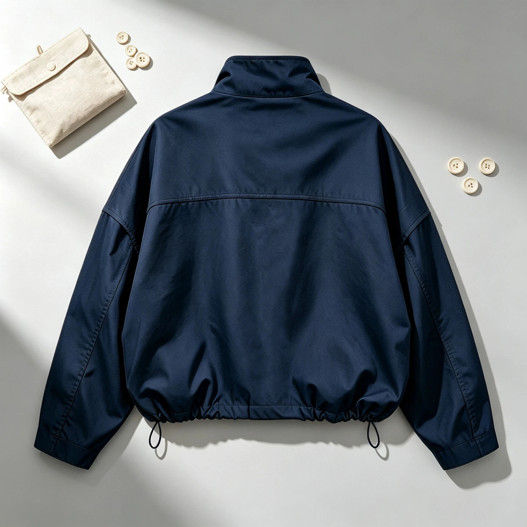 2026 Autumn/Winter New Style Down Jacket Loose and Versatile Standing Collar Fashion Coat Women's Skirt End Drawstring Casual To