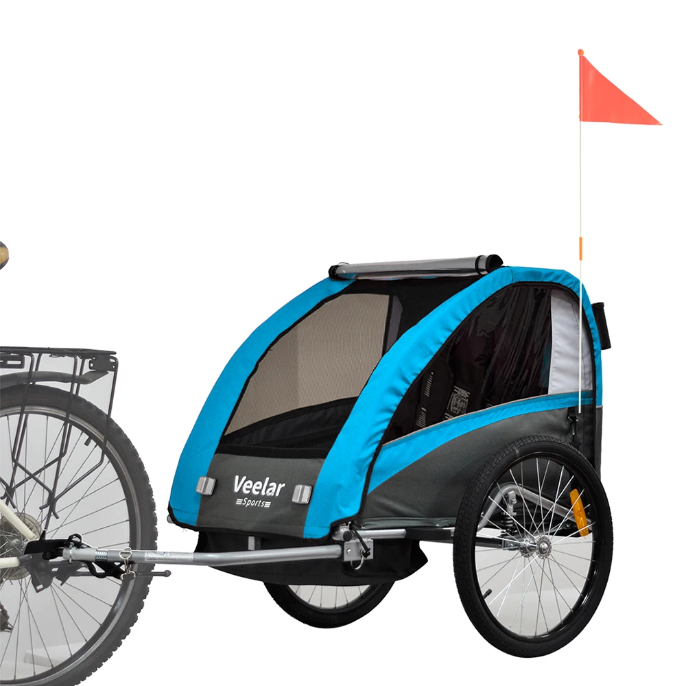

Veelar Kids Bicycle Trailer Single And Double Passenger Children Foldable