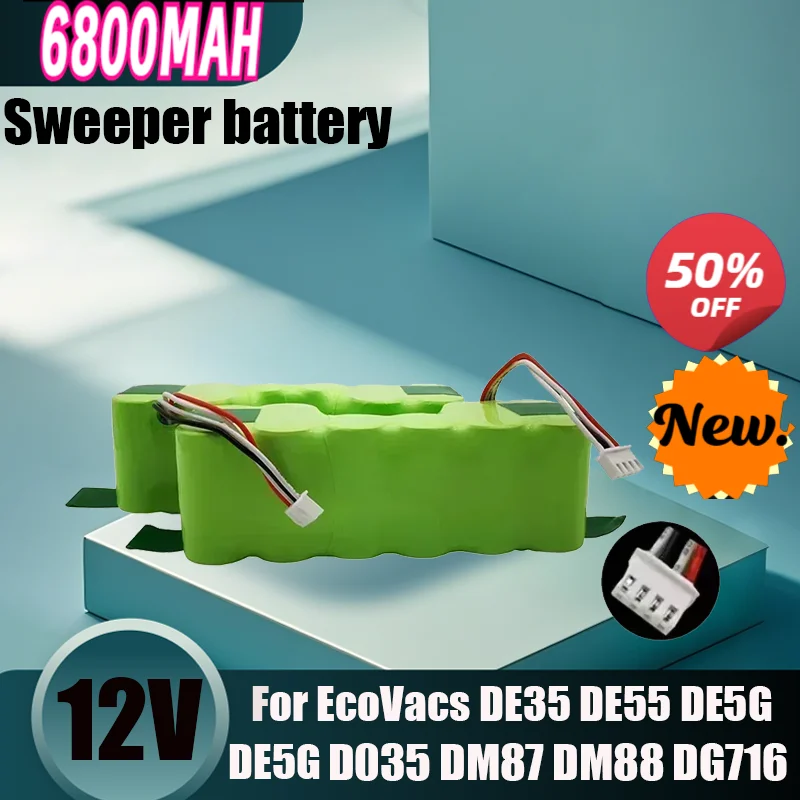 Аккумулятор большой емкости 6800 мАч Ecovacs Deebot DE33 DE35 DE55 DE5G DD35 DM87 DM88 DG710 DG716 аккумулятор для робота aspirapolvere