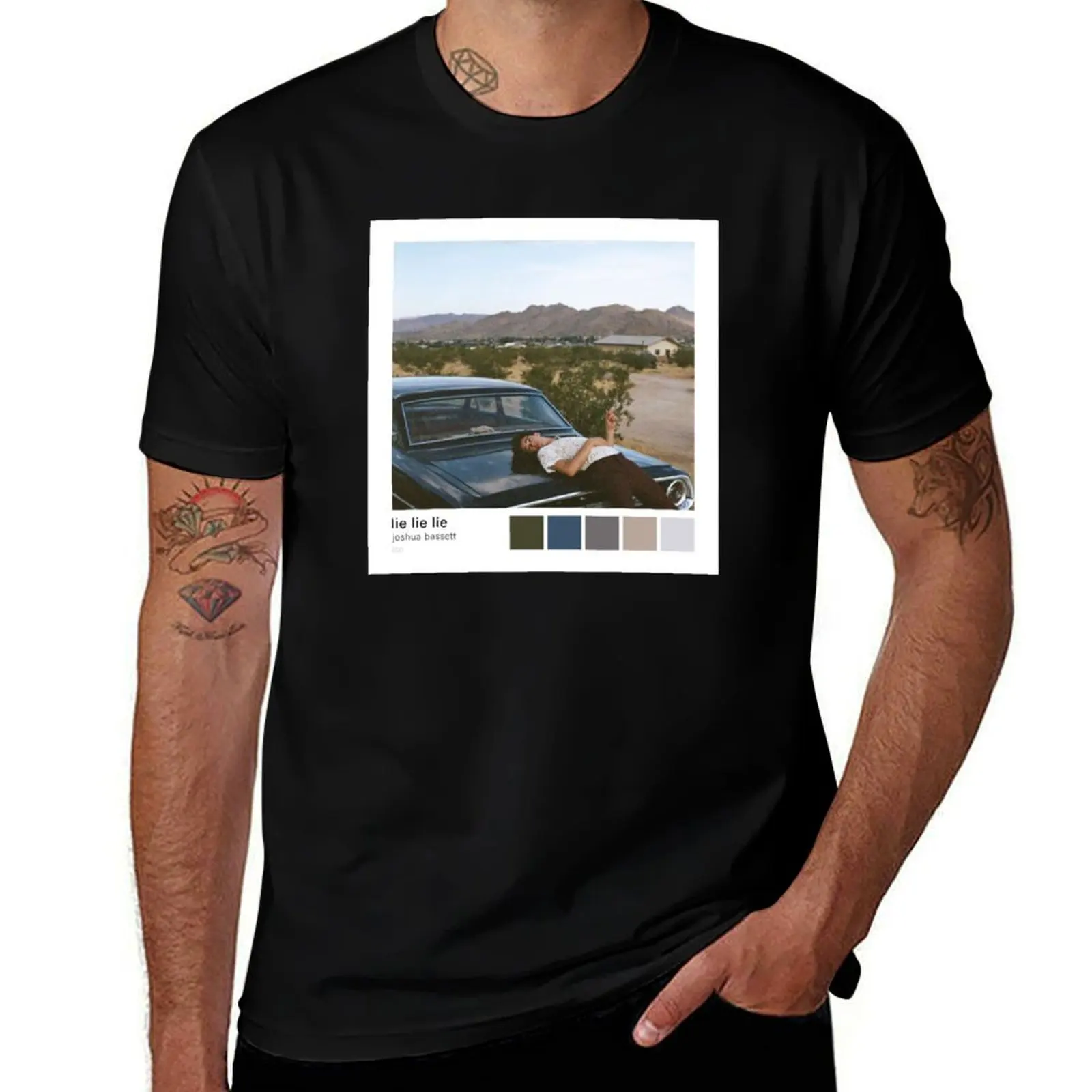 joshua bassett lie lie lie minimalist album cover T-Shirt Plus Size Gym Sports T-Shirt