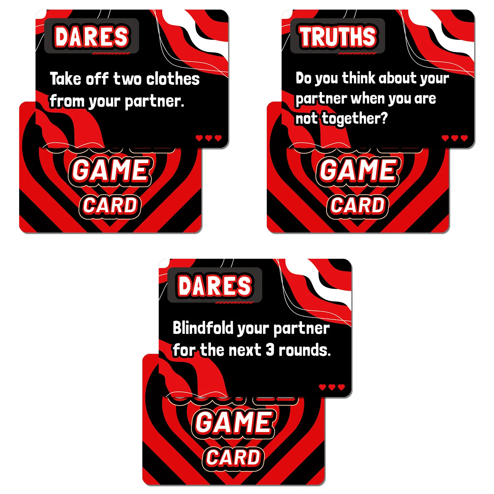 Confezione da 50 carte di relazione interattive con patta a forma di cuore, segnale d'amore, verità o diventa, gioco di carte per coppie, quiz_coppia, set di giochi di comunicazione