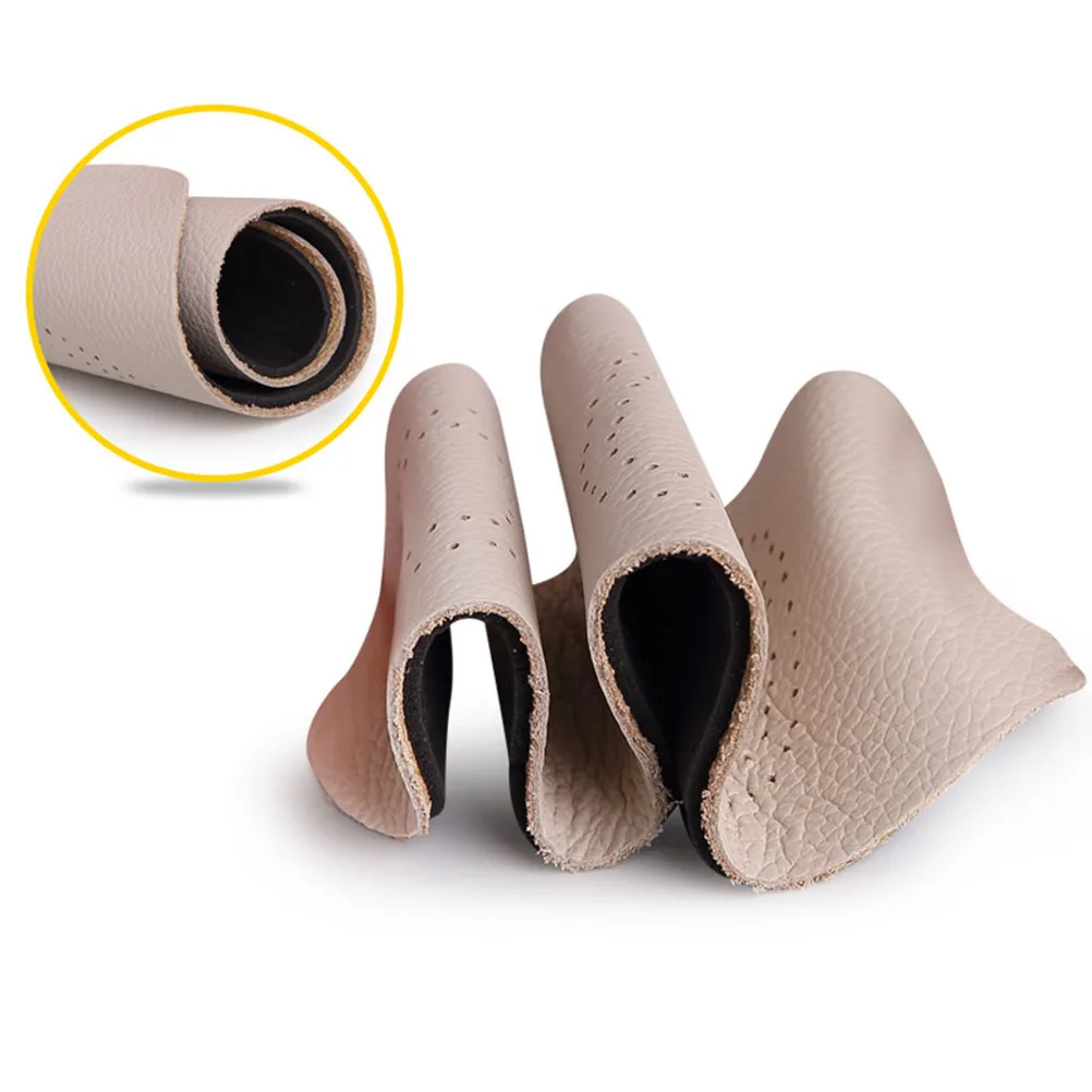 

1 Pair Cowhide Full Insoles Size 41/42 White Double-Sided Air Holes Breathable Shock-Absorbing Soft Insole For Sports