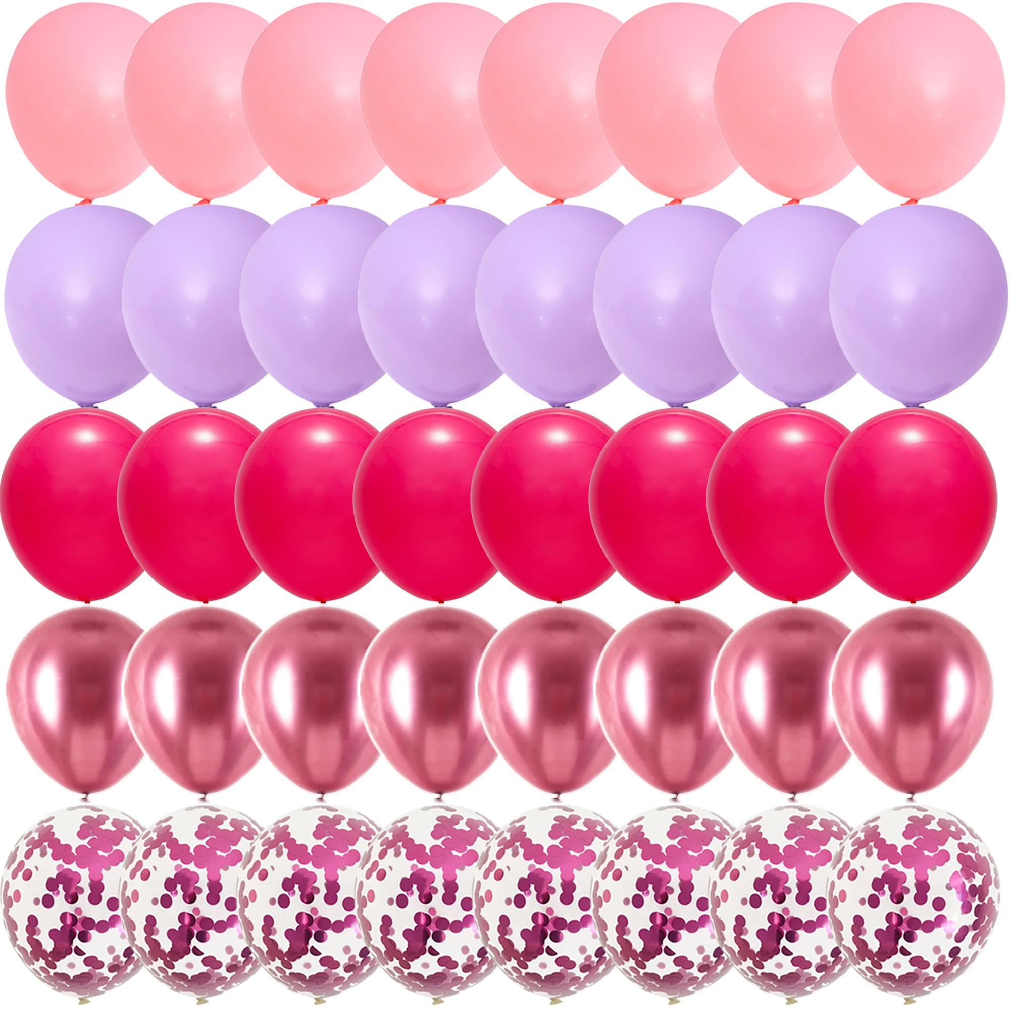 40PCS 10/12inch Pink Sparkling Rose Balloons Gender Reveal Wedding Valentine's Day Baby Shower Birthday Globos Party Decorations