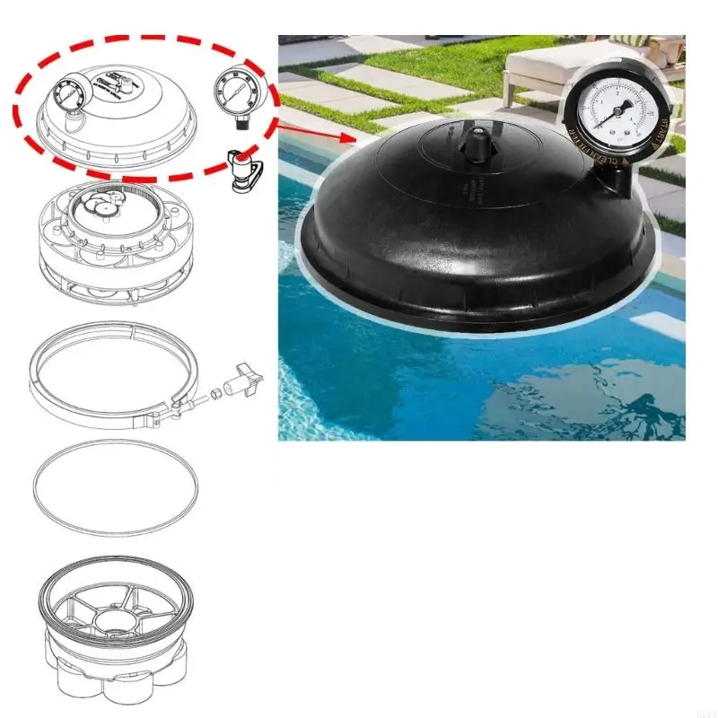 2025 Neue Ersatzwasserventile Top -Kuppelbaugruppe mit Messgerät für Poolfiltersysteme