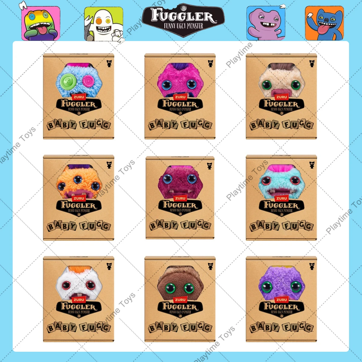 Fuggler 4th Ugly Baby Monsters Original Plush Toys Sasquoosh Rabid Rabbit Wide Eyed Weirdo Funk  Teeth Monster Hot Souvenir Gift