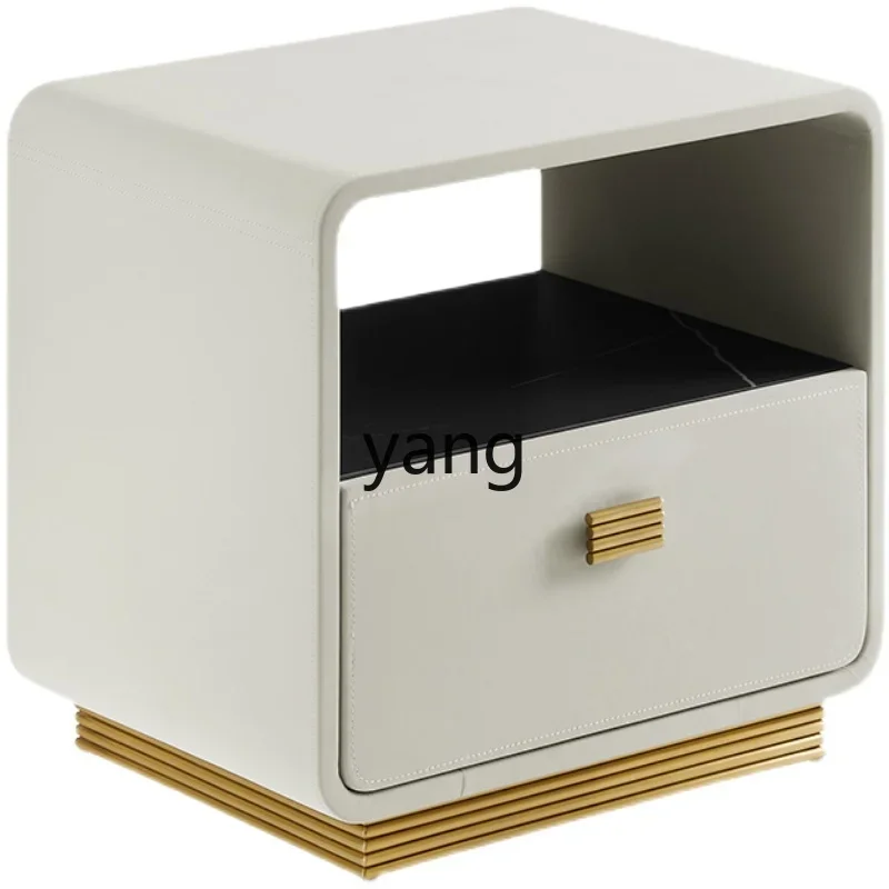 

LH light luxury bedside table high-grade cortical rock slab modern bedroom bedside table