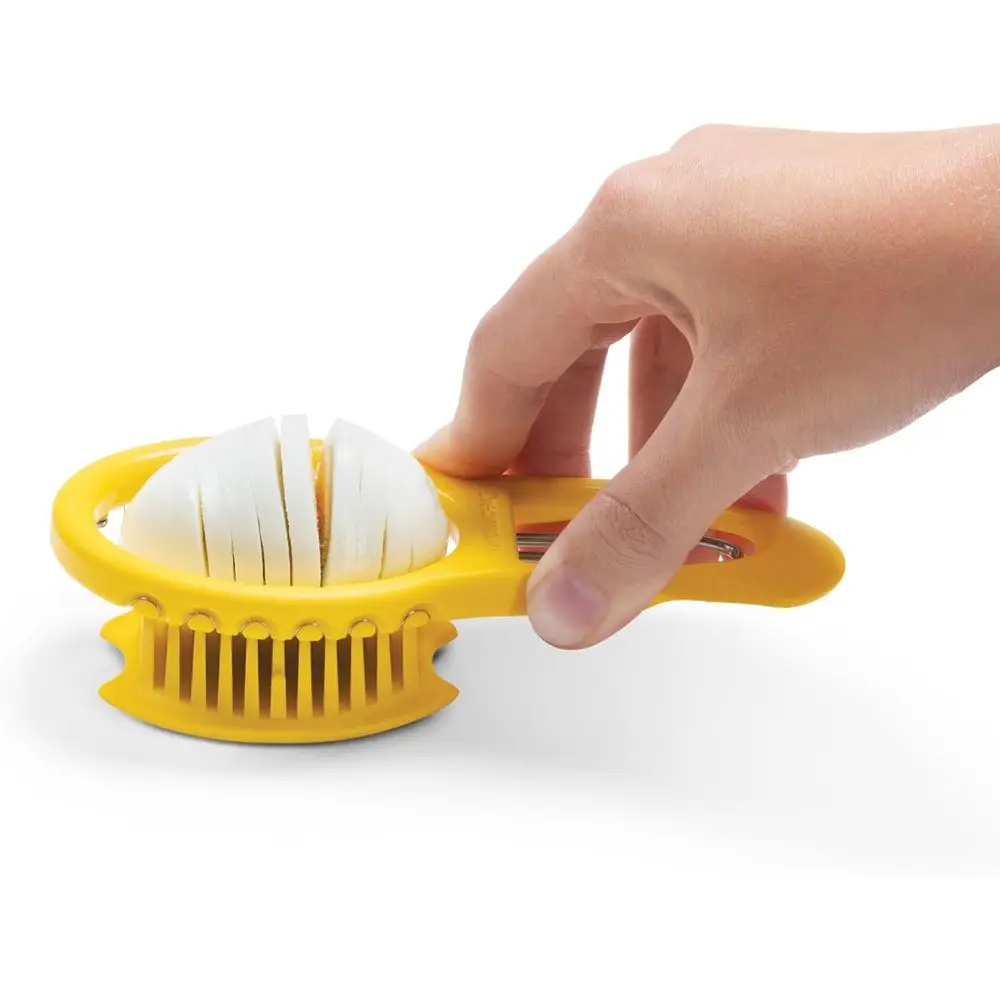 Compact Dual-Function Egg Peeler and Slicer for Perfectly Boiled Eggs - Yellow