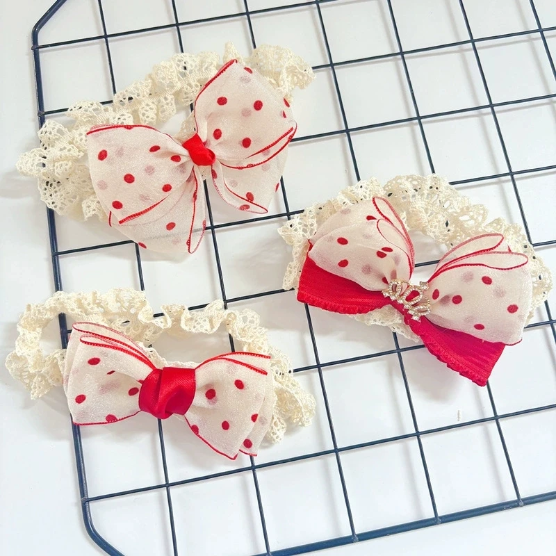 

Polka Dot Chiffon Bow Princess sweet Headband Baby Girl Soft Gauze Bow Hairband,1st Birthday Photo Prop Headwear for Newborn